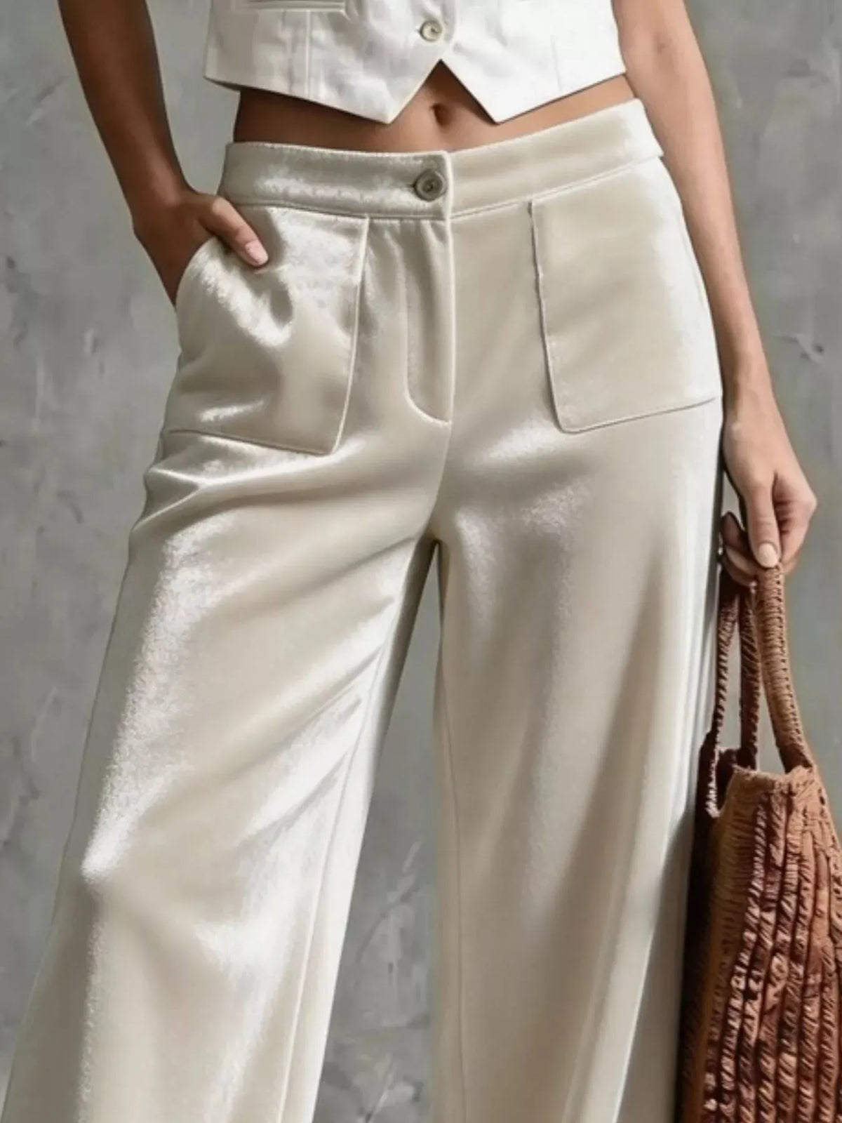 Women's Velvet Wide-Leg Pants