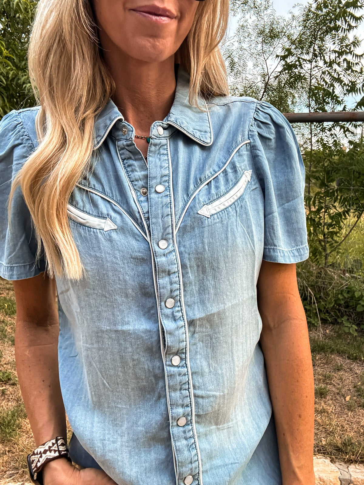 The Booker Western Button Down (Blue)