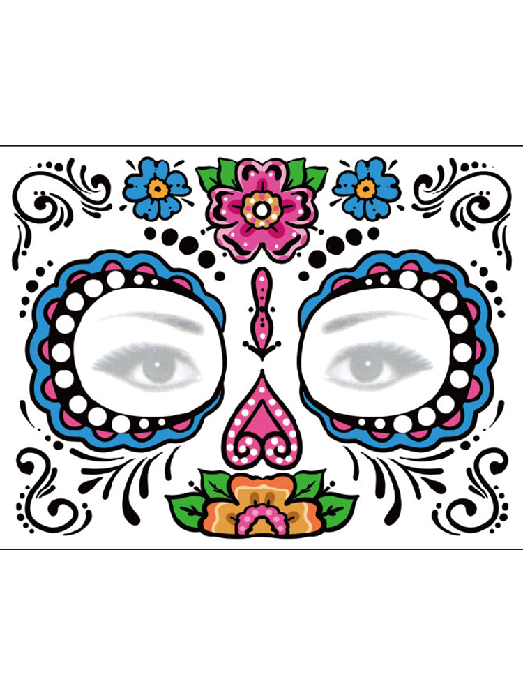 Sugar Skull Inspired Face Temporary Tattoo