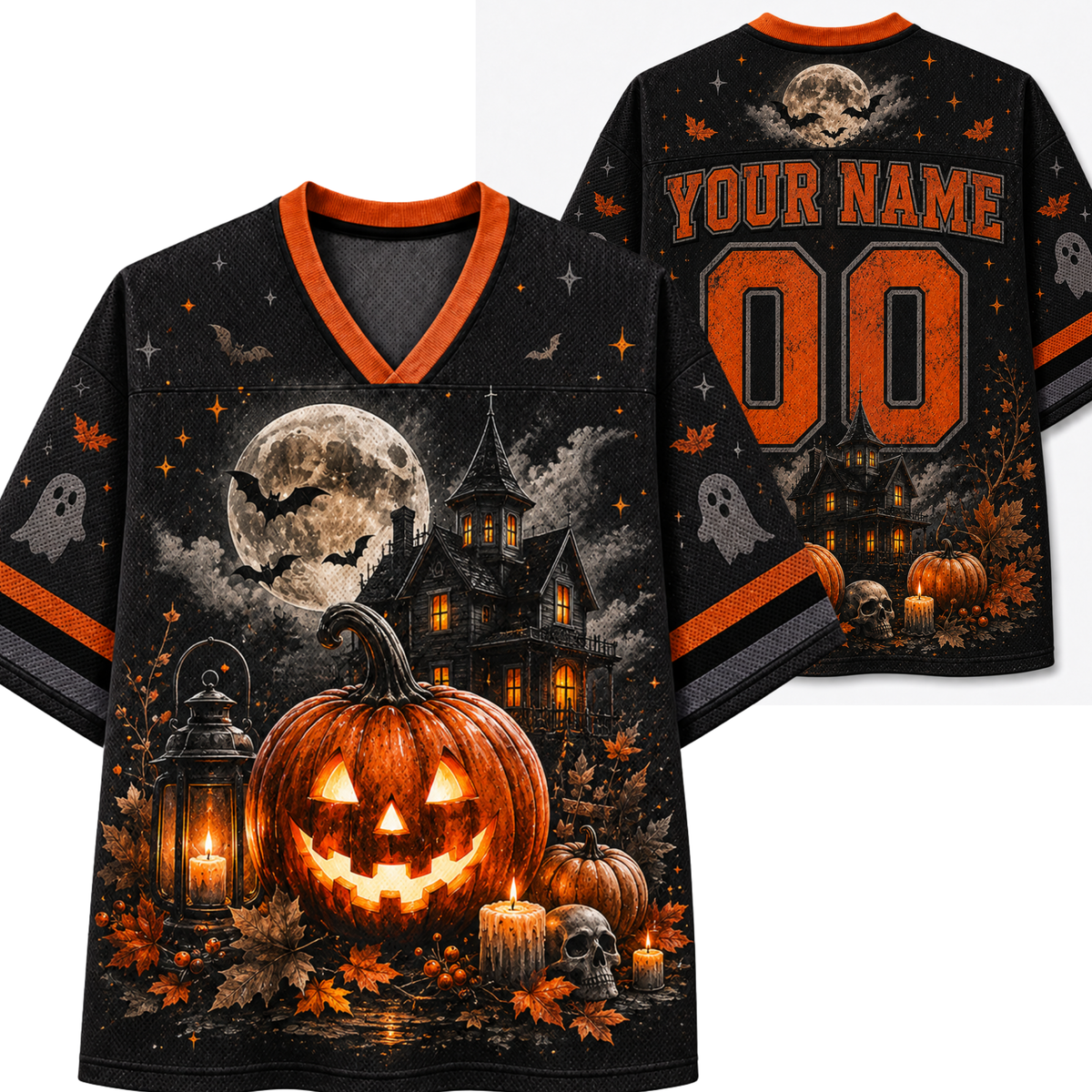 Chaotic Club Custom Haunted House Pumpkin Halloween Jersey