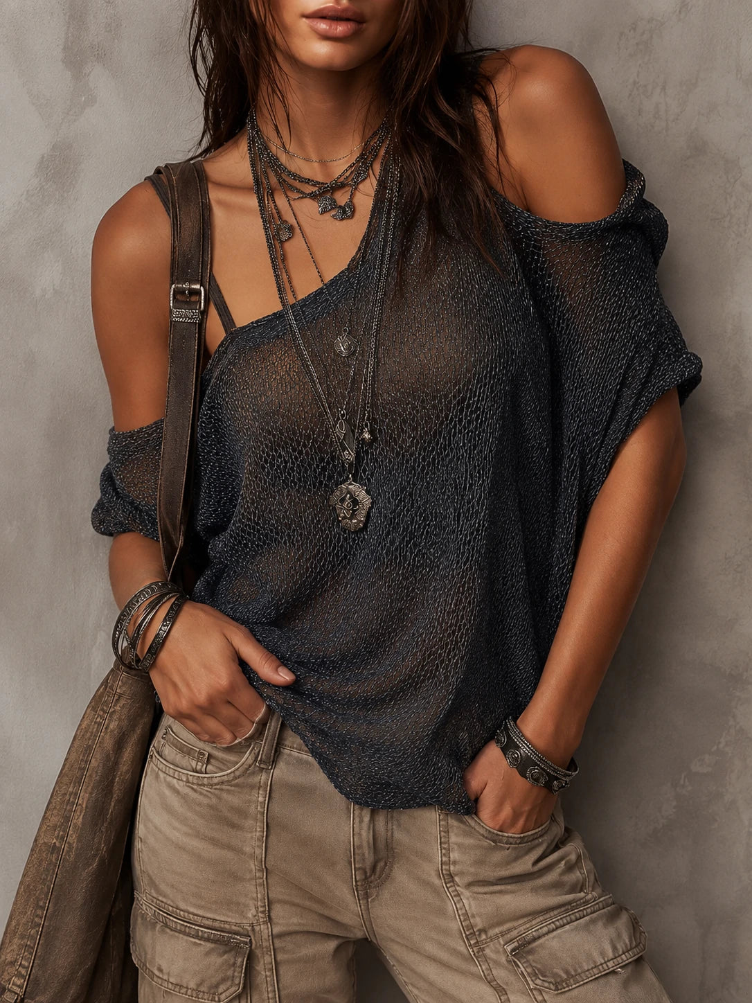 Retro Blouse in soft knit, Affordable Luxury