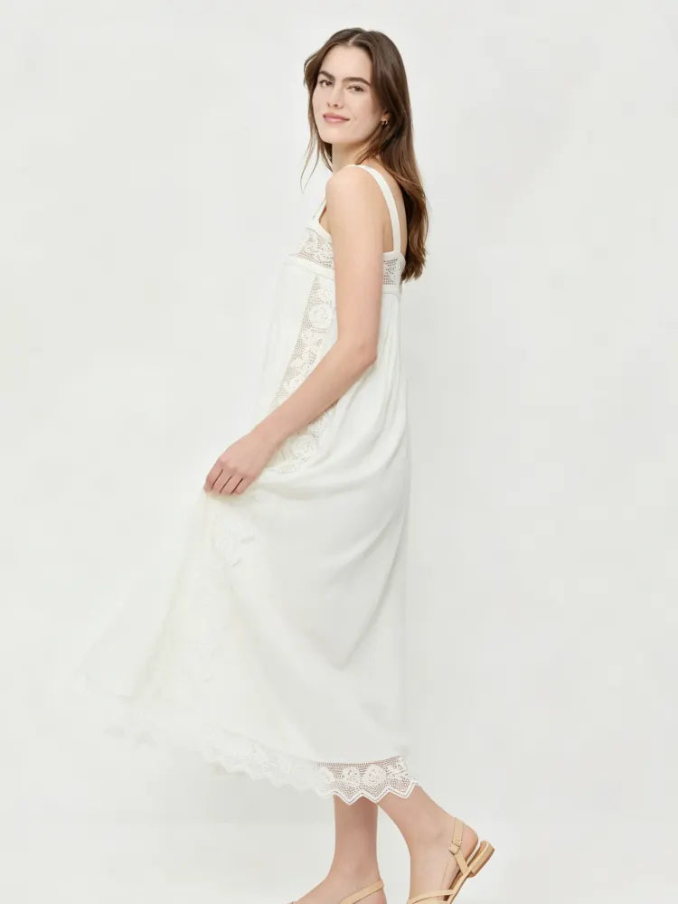 The Lace Linen Midi Dress