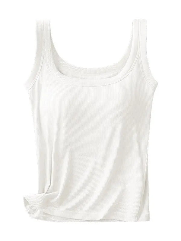 Vest Casual Crew Neck Plain Tank Top