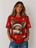 Cute Christmas Donkey Snowflake T‐Shirt