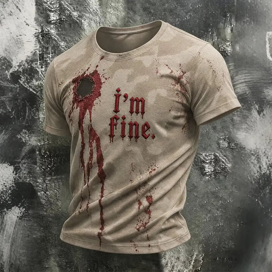 I'm Fine Halloween Print Men's T-shirt