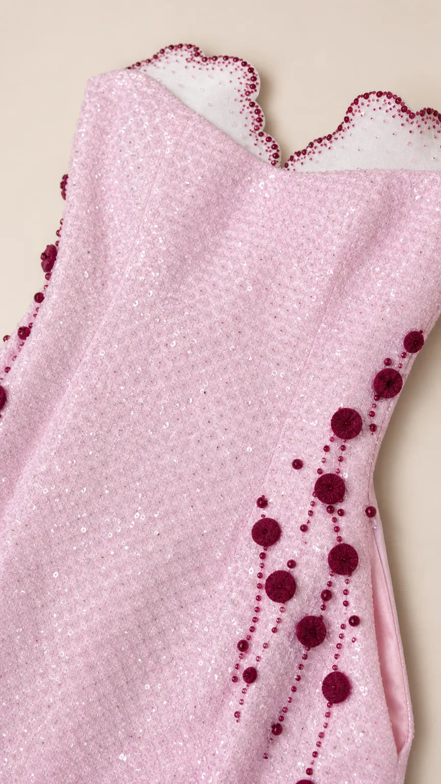 Sleeveless Embellished Strapless Maxi Evening Dress