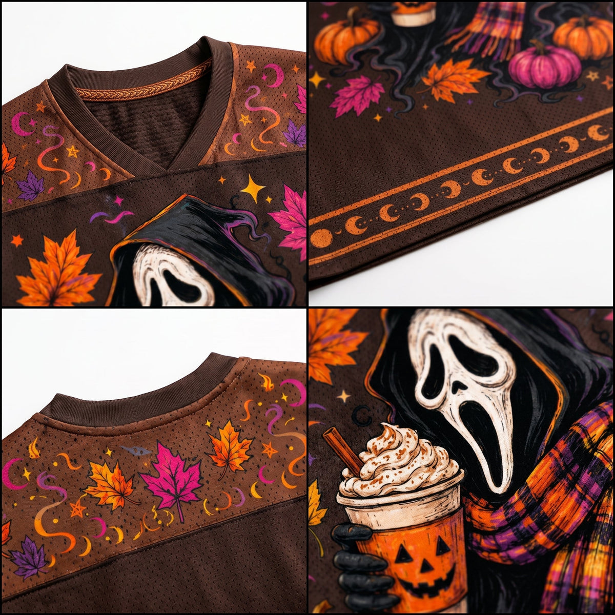 Chaotic Club Ghostface Fall Coffee Halloween Mesh Jersey