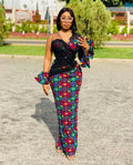 Printed Rhombus Look-Younger Sleeveless Round-Neck Maxi Dresses
