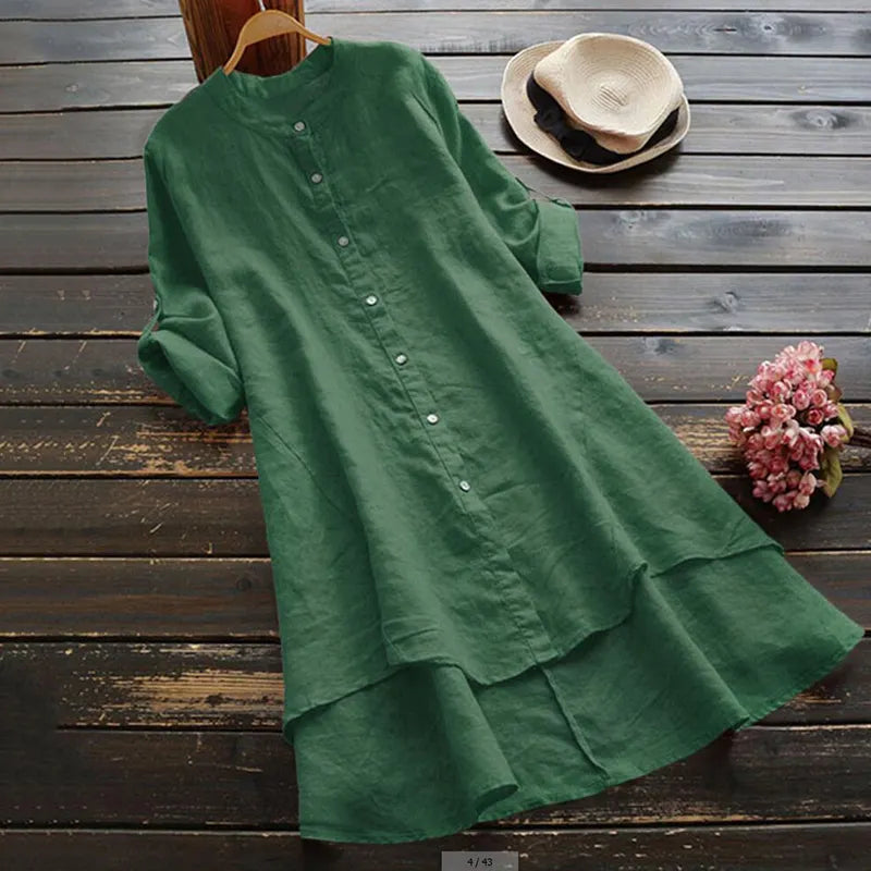 Vintage Midi Dress in linen, Affordable Luxury