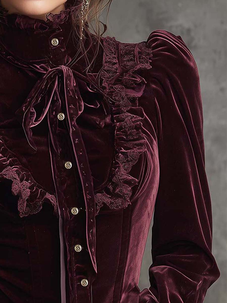 Chic Blouse in velvet, Designer Aesthetic