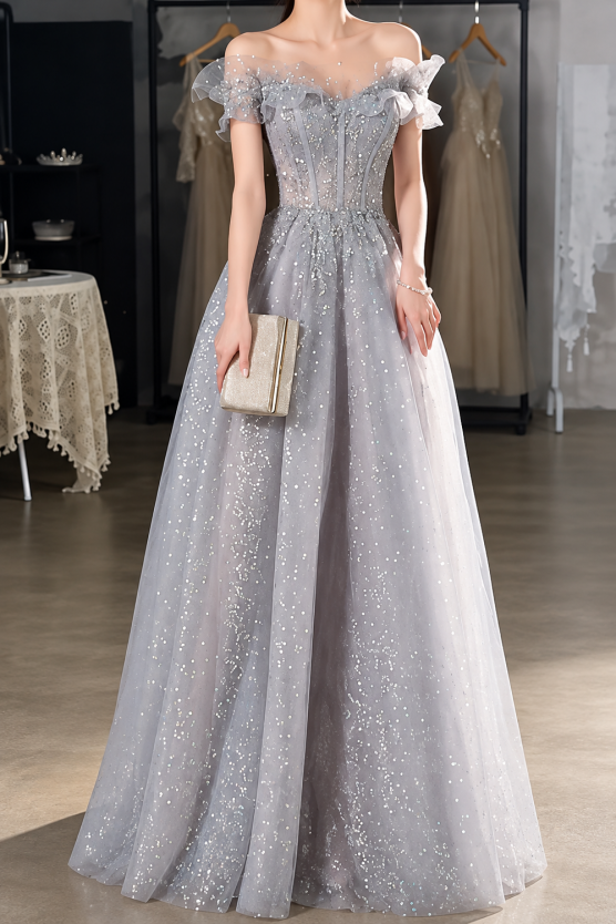 silver-off-shoulder-ball-gown-sequin-tulle-quinceanera-dress