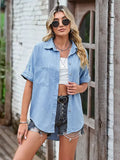 Spring Batwing Denim Shirt