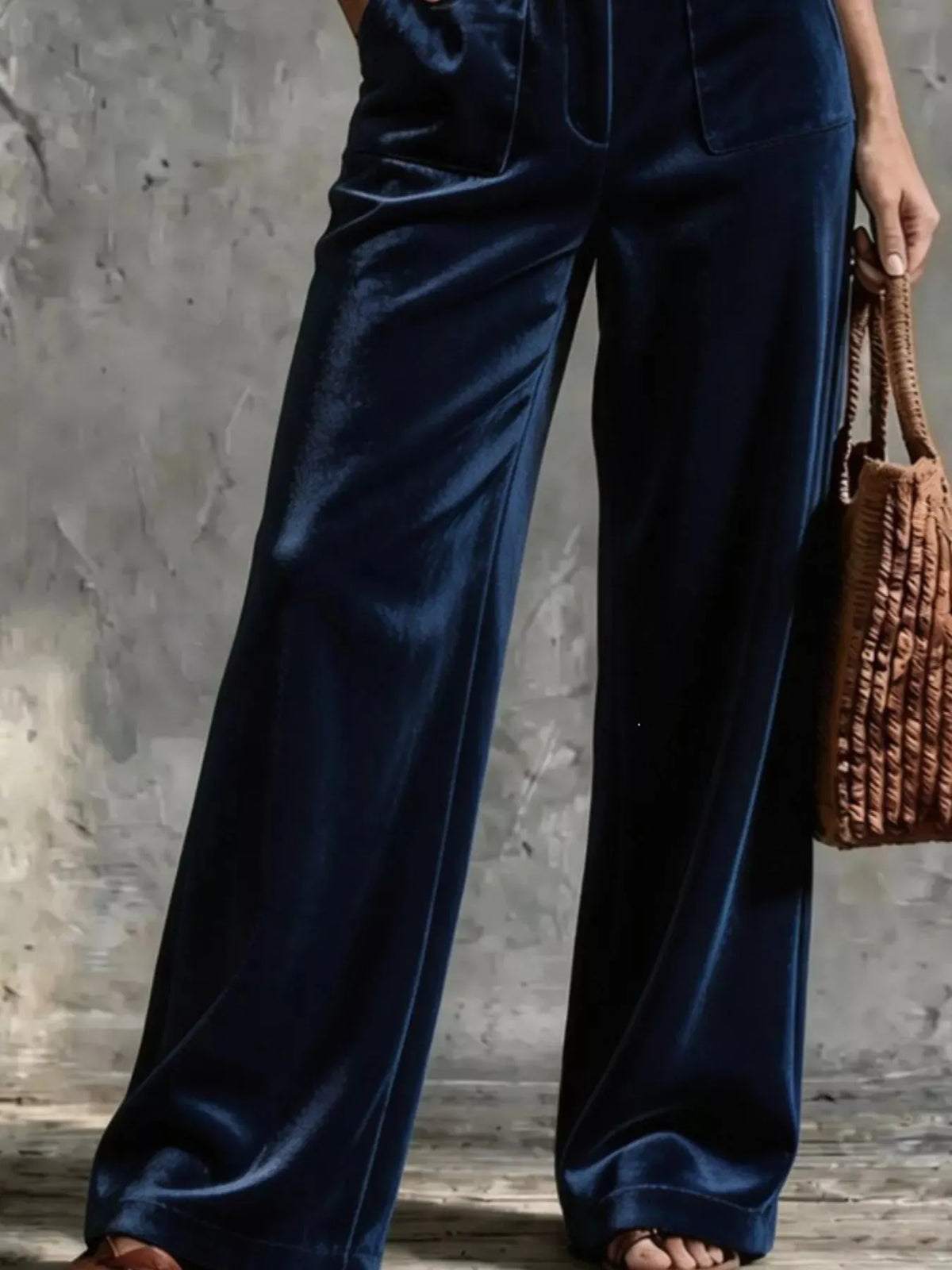 Women's Velvet Wide-Leg Pants