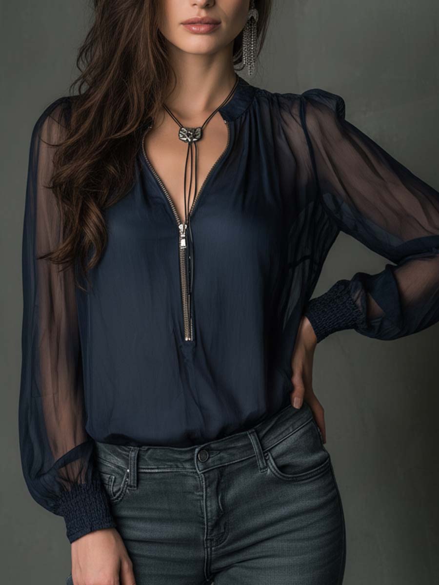 Chic Blouse in chiffon, Designer Aesthetic