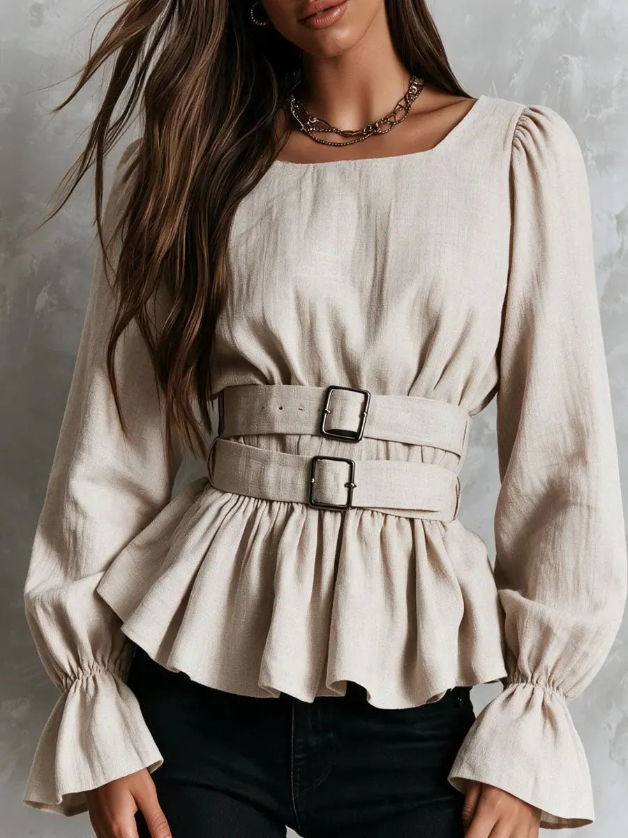 Chic Blouse in linen, Unbeatable Price
