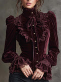 Chic Blouse in velvet, Designer Aesthetic