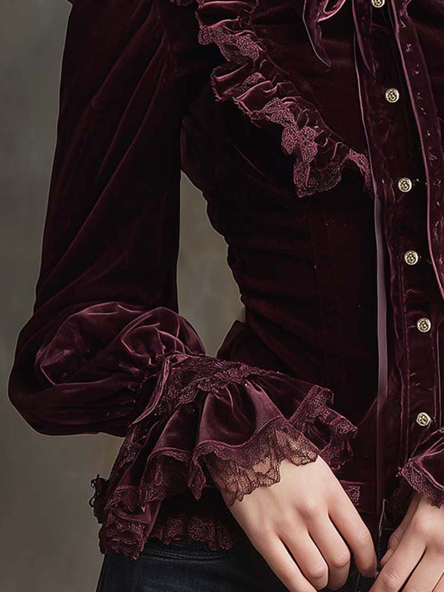 Chic Blouse in velvet, Designer Aesthetic