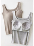 Vest Casual Crew Neck Plain Tank Top