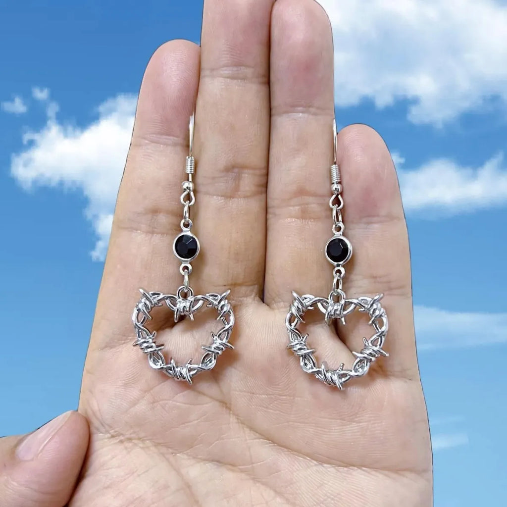 Gothic Heart-shaped Earrings
