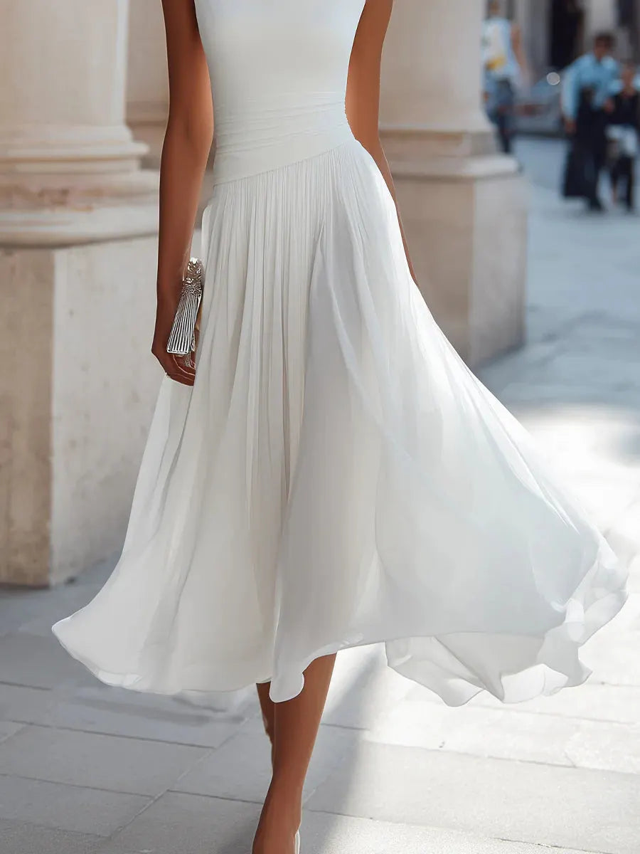 Chic Midi Dress in pleated, Premium Look