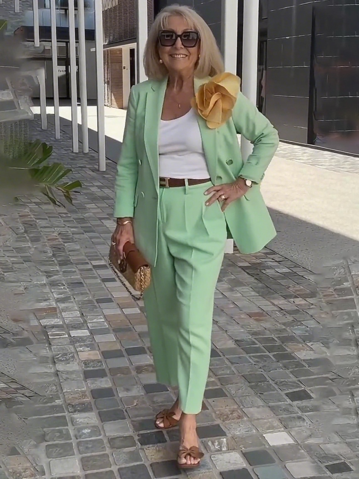 2Pcs Elegant Suit Pants Two-Piece Suit Jacket