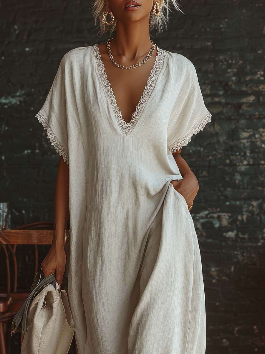 Elegant Maxi Dress in linen, Best Value