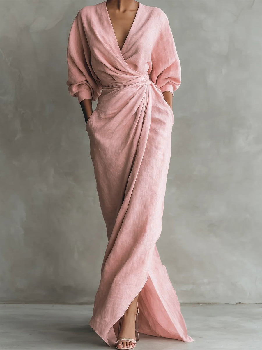 Chic Dress in linen, Designer Aesthetic