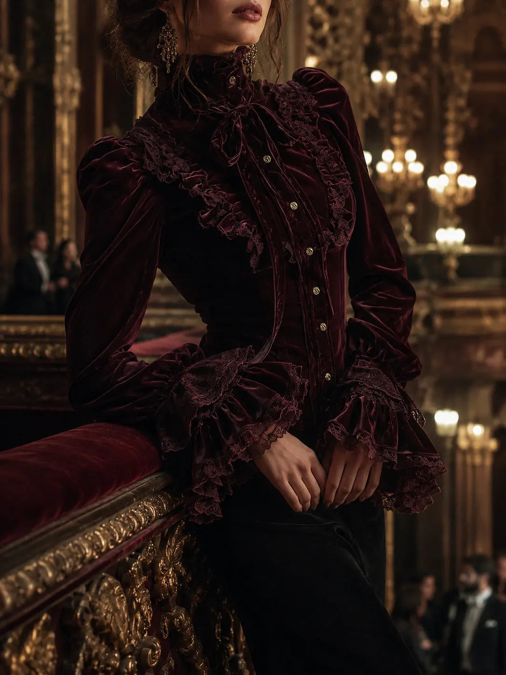 Chic Blouse in velvet, Designer Aesthetic