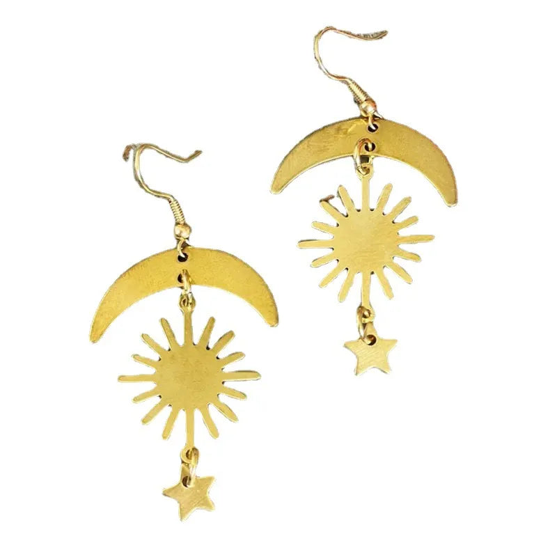 Sun Moon Star Earrings