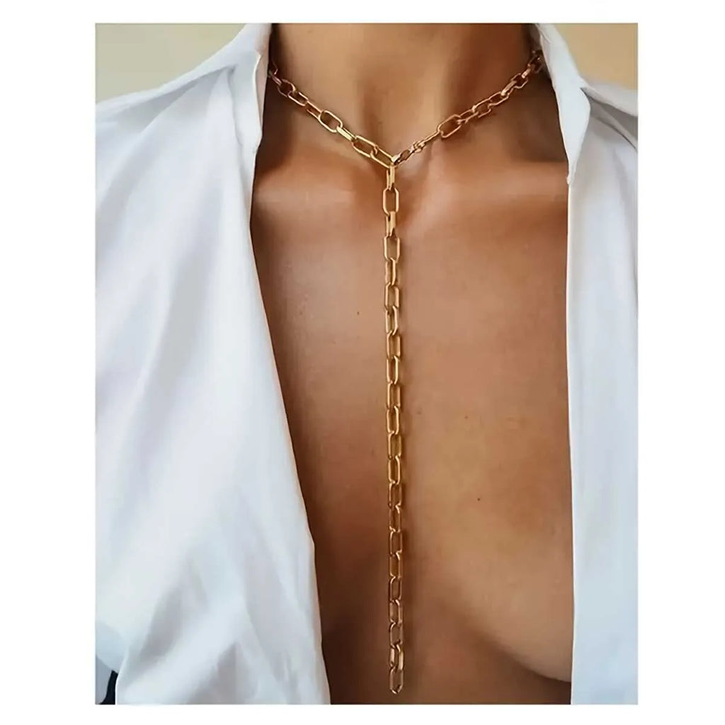 Ladies' Metal Splicing Body Chain Elegant and Personalized Accessory