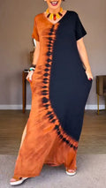 Tie‐Dye V‐Neck Maxi Dress