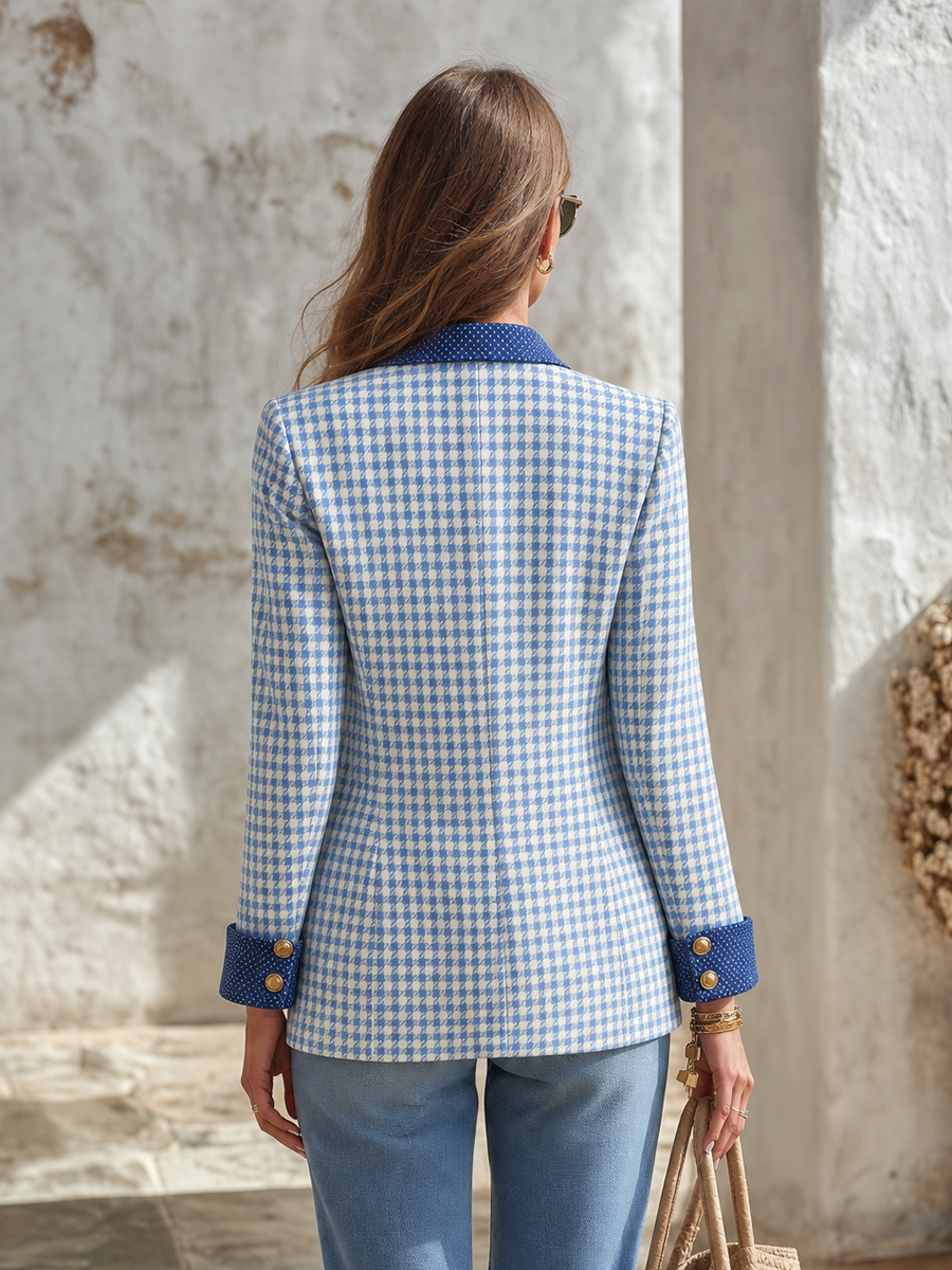 Resort-style Patterned V-neck Blazer
