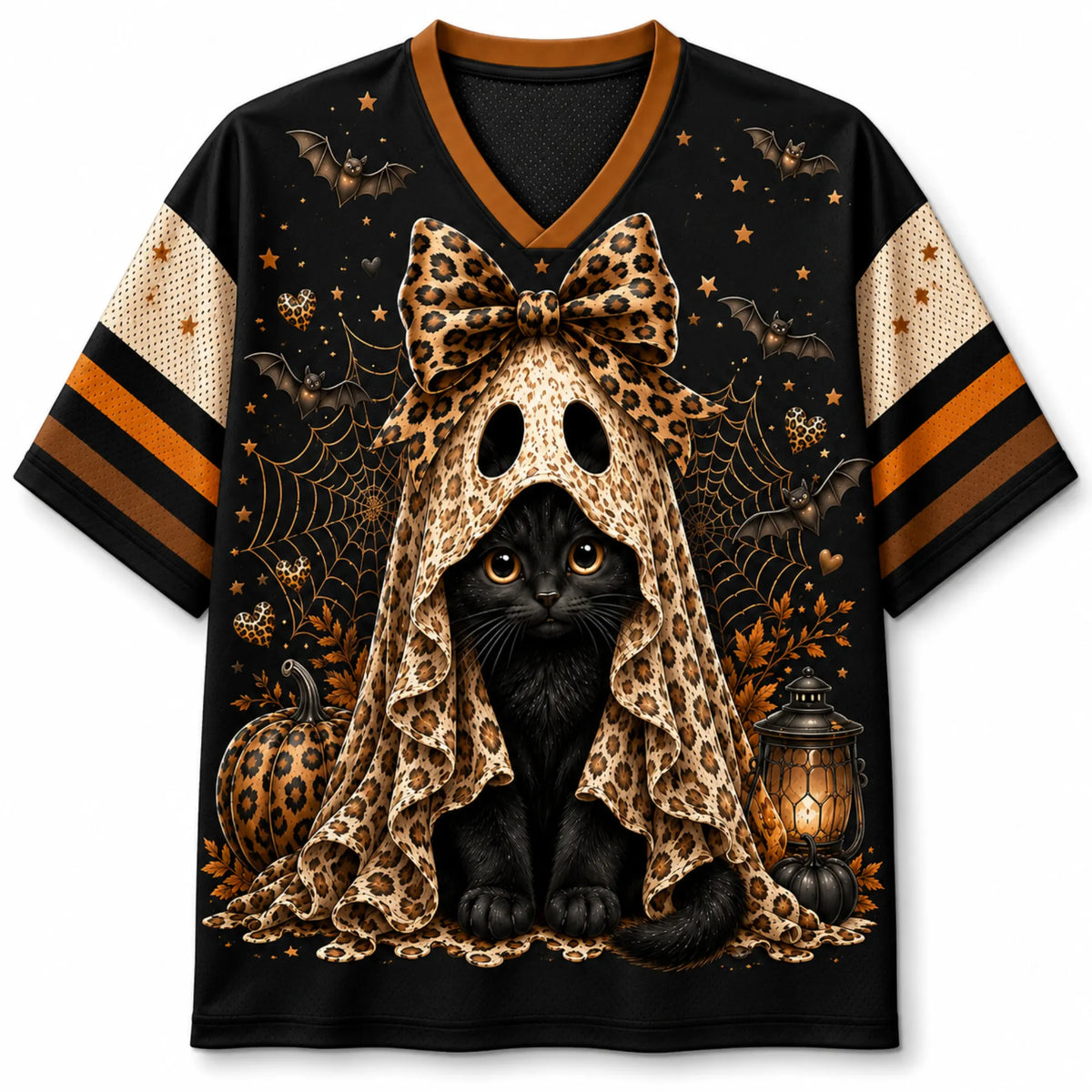 Chaotic Club Custom Leopard Ghost Cat Halloween Jersey