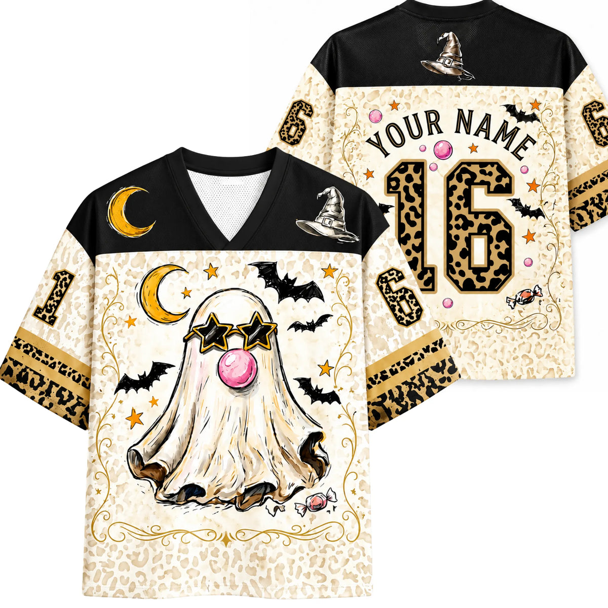 Chaotic Club Bubblegum Ghost Leopard Halloween Jersey
