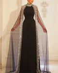 Women's Mesh Sequin Evening Dress - 01