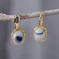 Speckled Ink Round Earrings