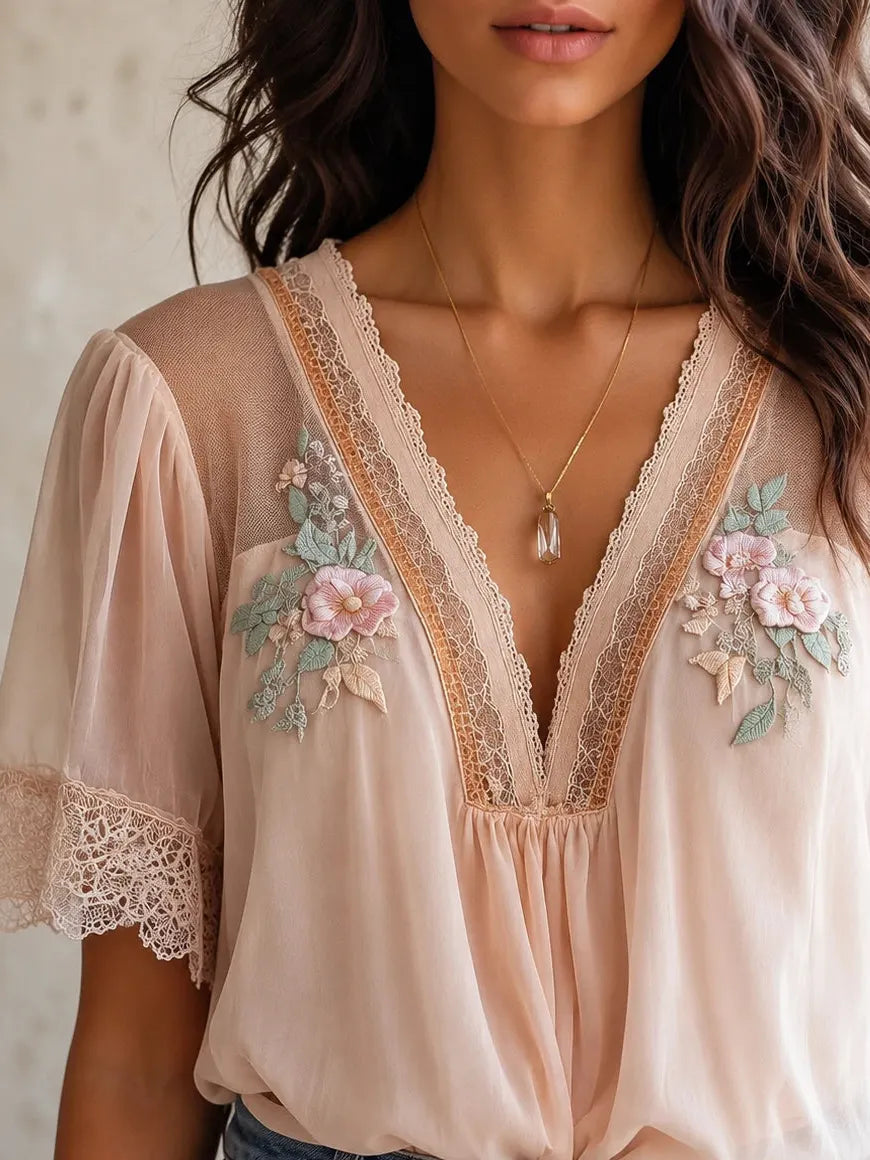 Boho Blouse in chiffon, Premium Look
