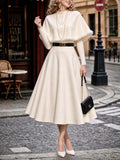 Vintage Cape Knit Midi Skirt Two‑Piece Set