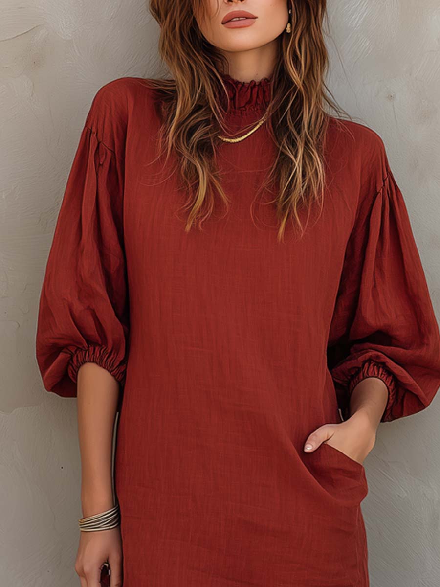 Chic Midi Dress in linen, Unbeatable Price