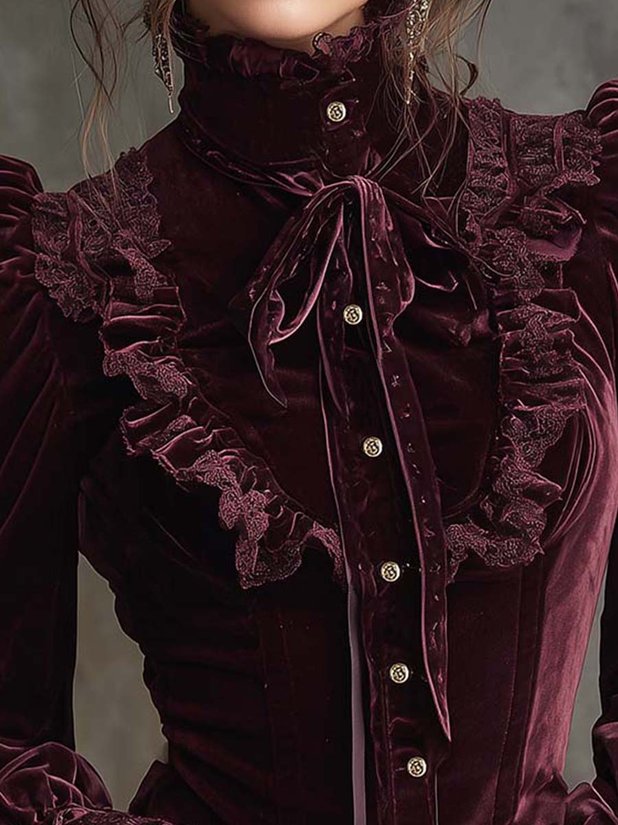 Chic Blouse in velvet, Designer Aesthetic