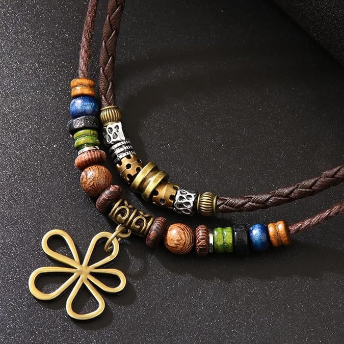Women's Vintage Boho Flower Beaded Necklace