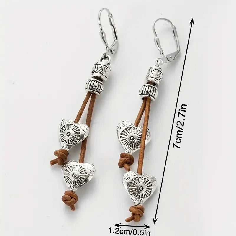 Love Leather Rope  Earrings