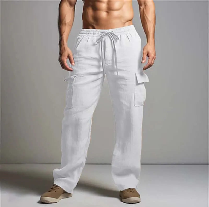 Vintage Pants in linen, Designer Aesthetic