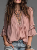 Retro Blouse in linen, Premium Look