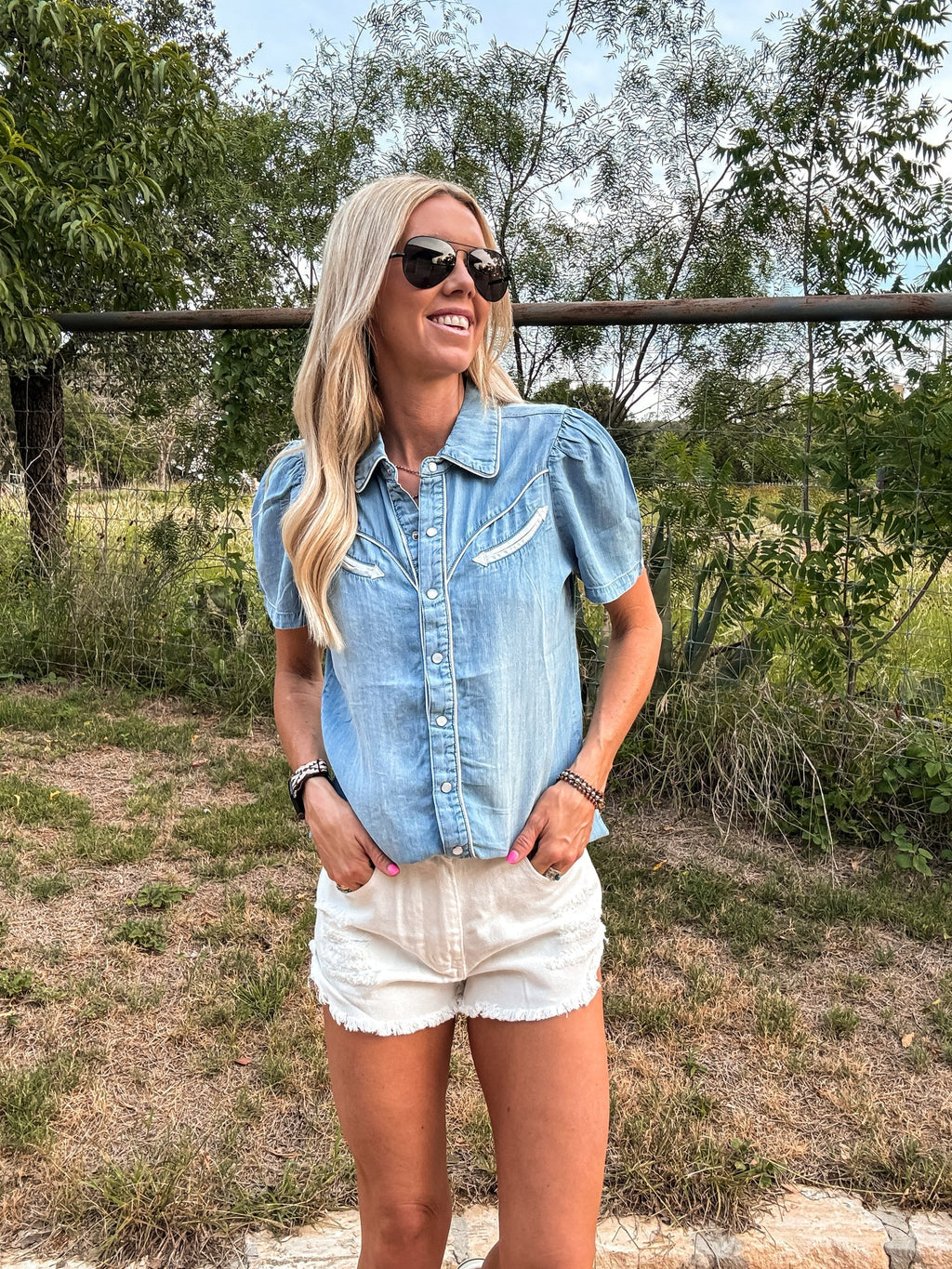 The Booker Western Button Down (Blue)
