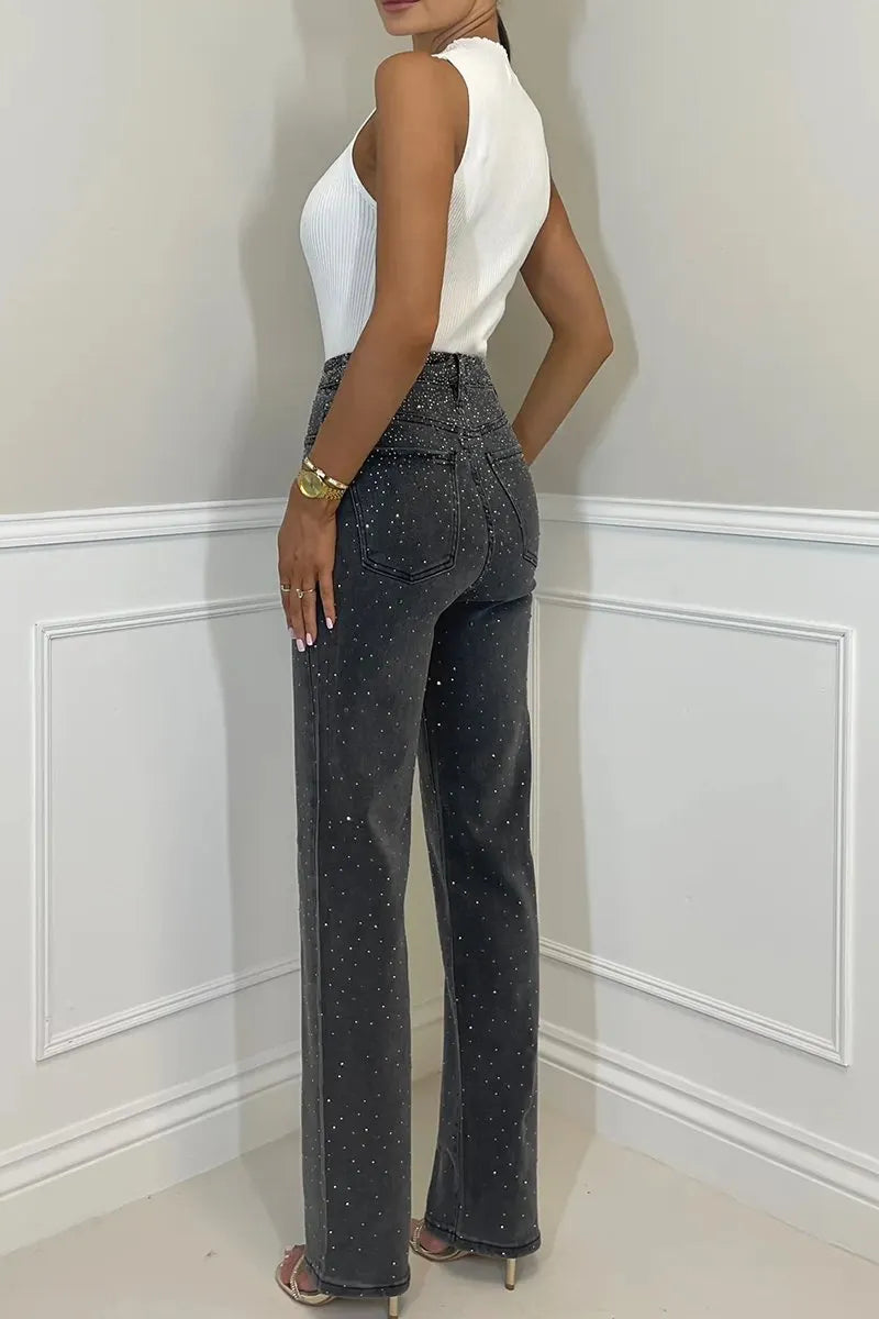 Women's Elegant Starry Sky Hot Diamond Jeans
