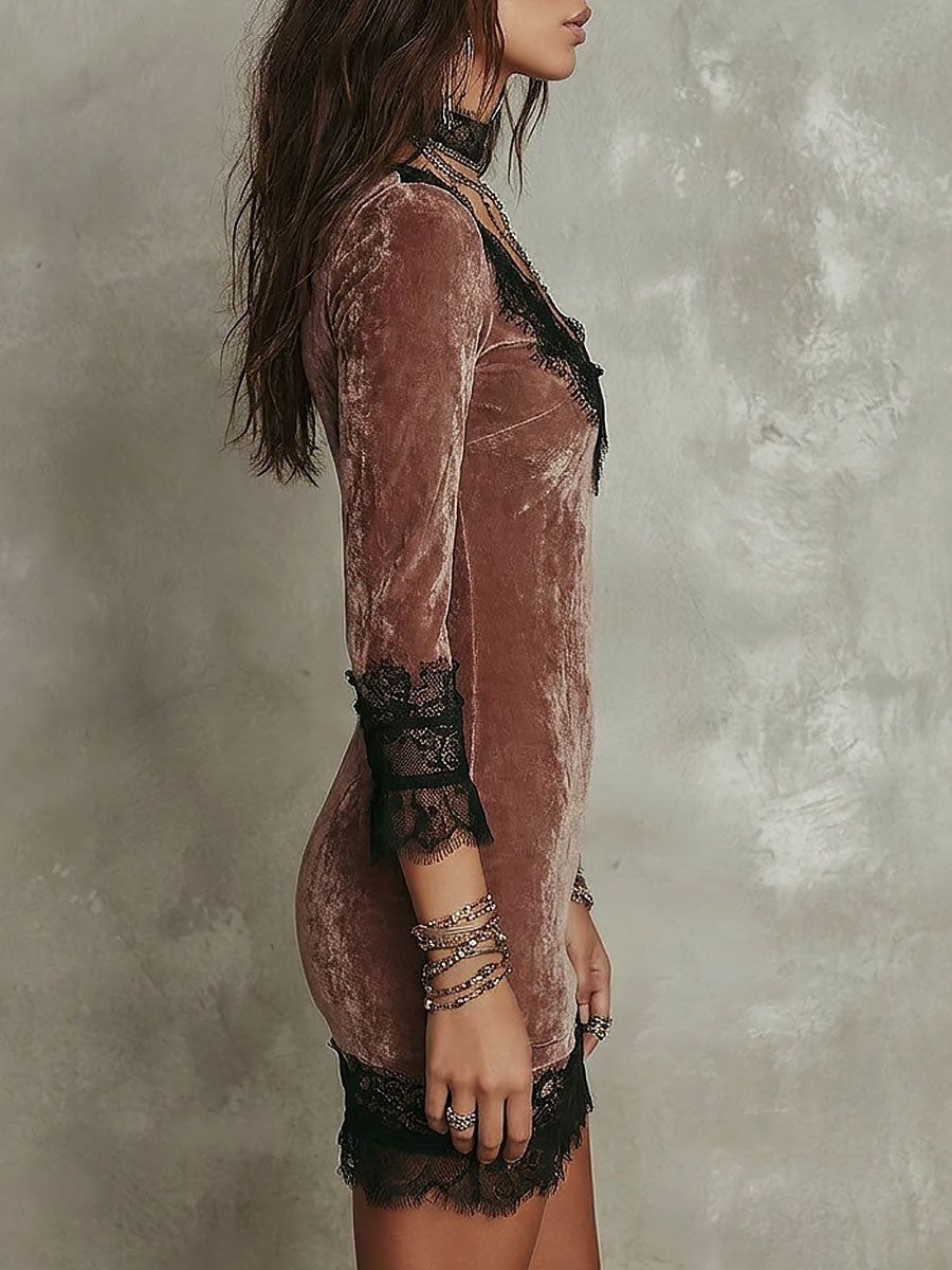 Vintage Mini Dress in velvet, Affordable Luxury