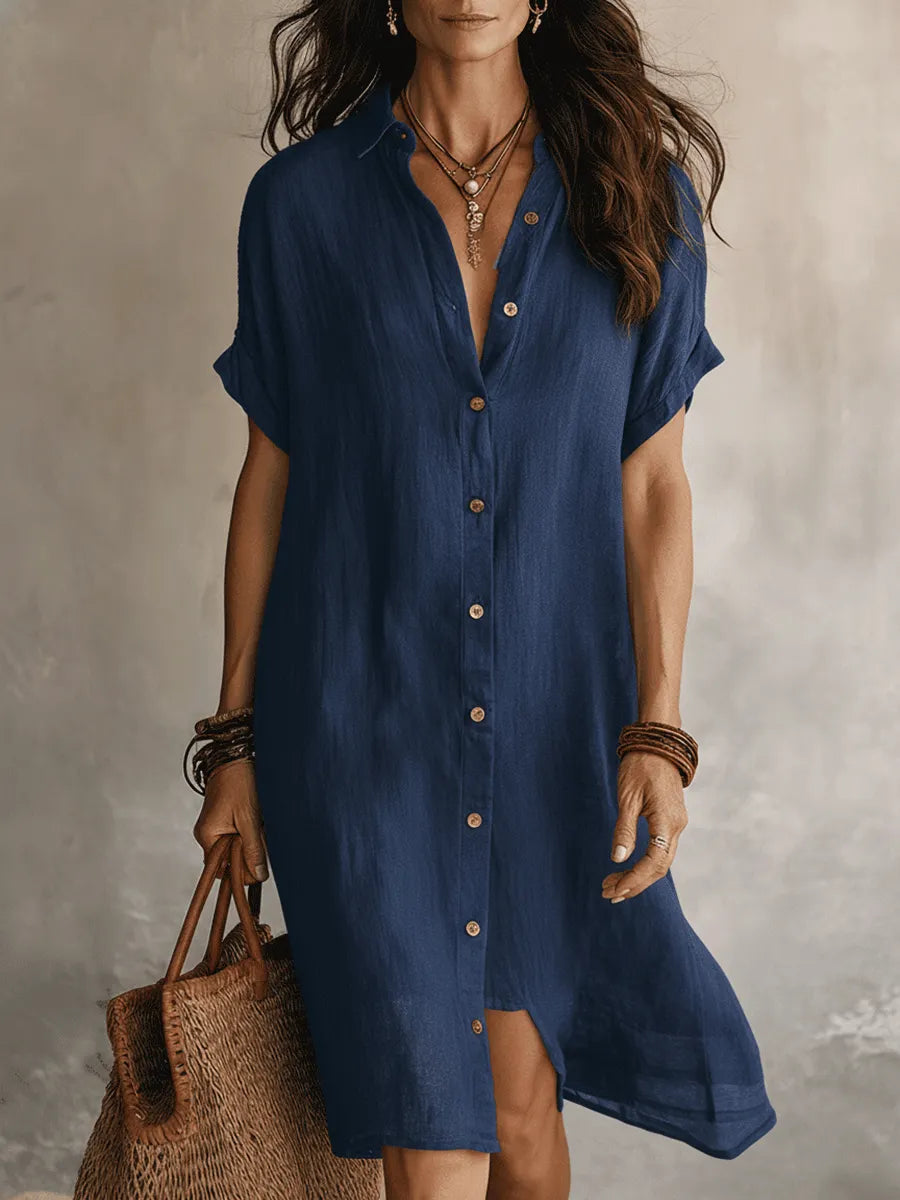 Boho Midi Dress in linen, Unbeatable Price