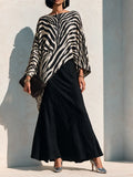 Women's Zebra-Print Asymmetric Hem Top & Cotton-Blend Skirt Set MDZ3135H8ZRK