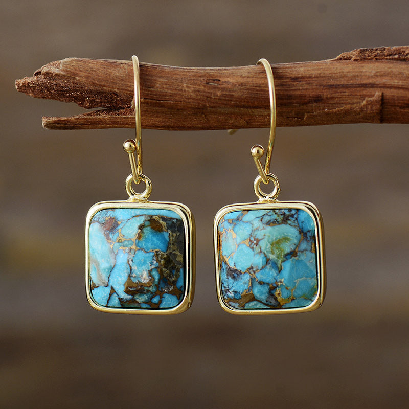 Geometric natural stone earrings